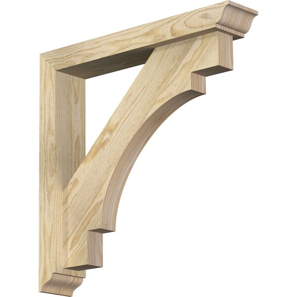 Ekena Millwork Merced Traditional Rough Sawn Bracket w/ Offset Brace, Douglas Fir, 4"W x 22"D x 22"H BKT0402X22X22MRC01RDF - main